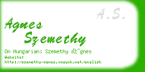 agnes szemethy business card